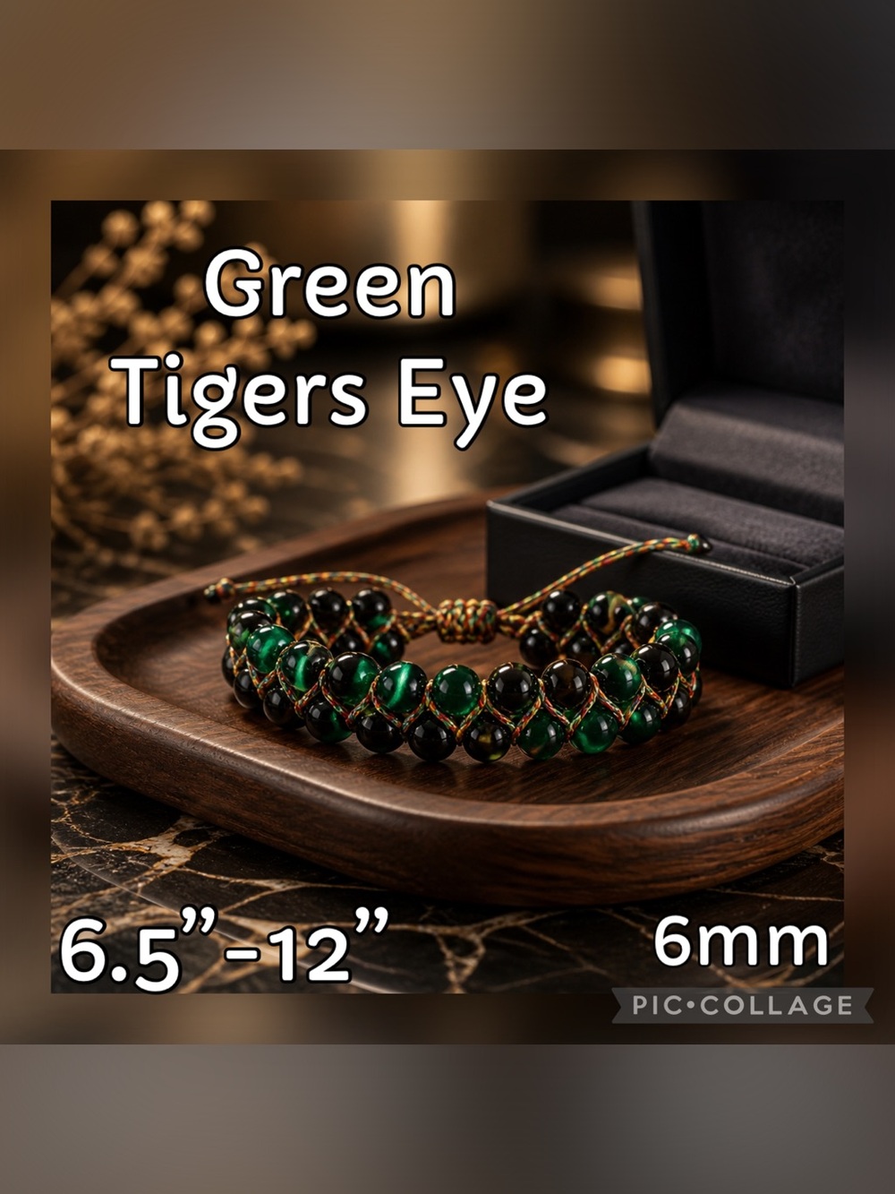 Green Tiger's Eye Crystal Beaded Macrame Bracelet / Anklet